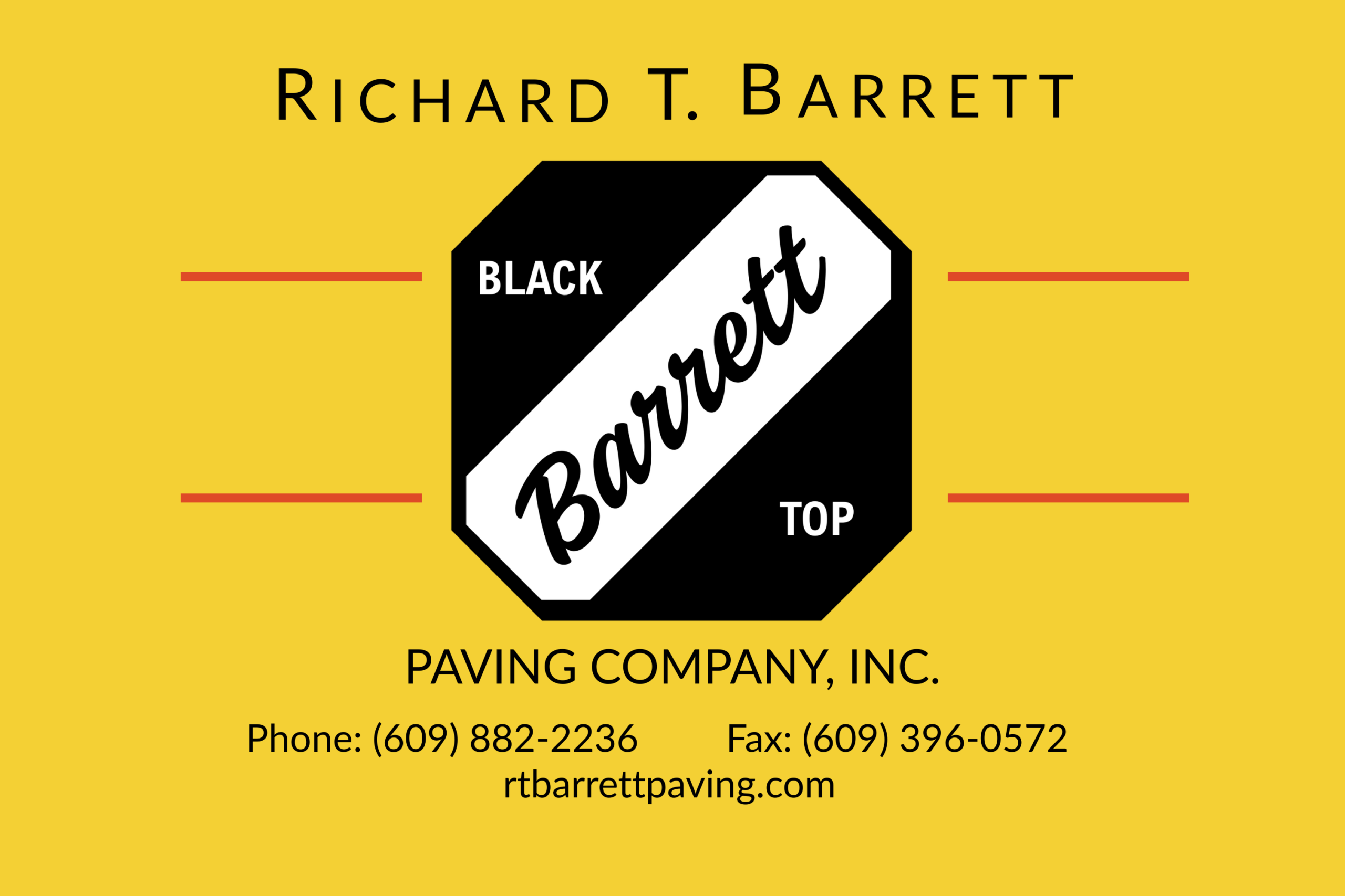 Richard T. Barrett Paving Company Logo with Info Richard T. Barrett Paving Company Logo